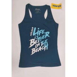 A Tutto Campo - MIKASA CANOTTA BEACH VOLLEY DONNA MT6031 V3 BLU cotone