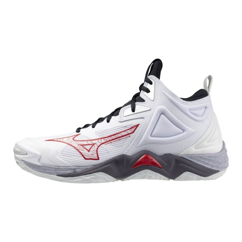 MIZUNO WAVE MOMENTUM 3 MID White/salsa/vulcan