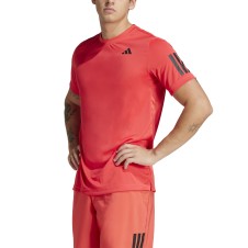 A Tutto Campo - ADIDAS CLUB 3-STRIPES TEE T-SHIRT DA TENNIS CLIMACOOL Semi Lucid Red