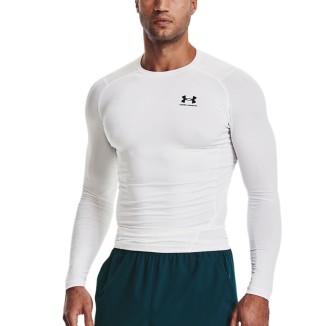 A Tutto Campo - UNDER ARMOUR HeatGear COMPRESSION LS White / Black 1361524 100