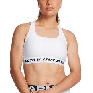 A Tutto Campo - UNDER ARMOUR CROSSBACK MID BRA White / Halo Gray 1361034 100