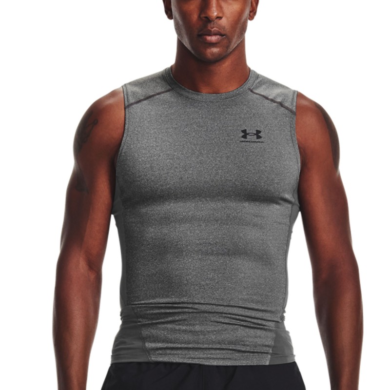 UNDER ARMOUR HeatGear COMPRESSION SL Carbon Heather / Black