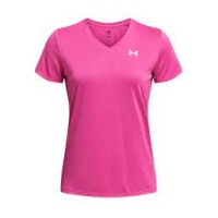 A Tutto Campo - UNDER ARMOUR TECH V-NECK Super Pink / White 1384229 672