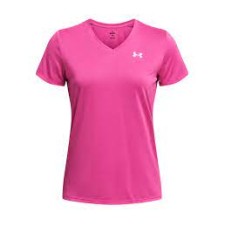 A Tutto Campo - UNDER ARMOUR TECH V-NECK Super Pink / White 1384229 672