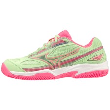 A Tutto Campo - MIZUNO BREAK SHOT 4 PADEL WOMEN Patina Green / High-Vis Pink / White