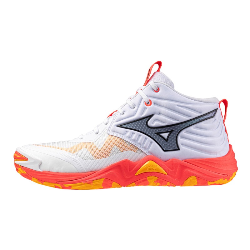 MIZUNO WAVE MOMENTUM ELITE MID White/Fiery Coral 2/Citrus