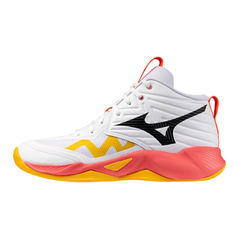MIZUNO WAVE MOMENTUM PRO MID White/Fiery Coral 2/Citrus MIZUNO WAVE MOMENTUM PRO MID White/Fiery Coral 2/Citrus