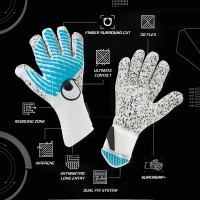 UHLSPORT FM CYBERTEC SUPERGRIP+ FINGER SURROUND White/Cyber Blue/Black
