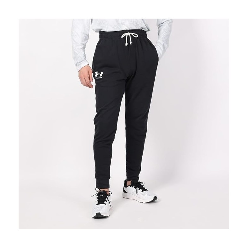 UNDER ARMOUR RIVAL TERRY JOGGER UOMO Black / Onyx White - 001 UNDER ARMOUR RIVAL TERRY JOGGER UOMO Black / Onyx White - 001