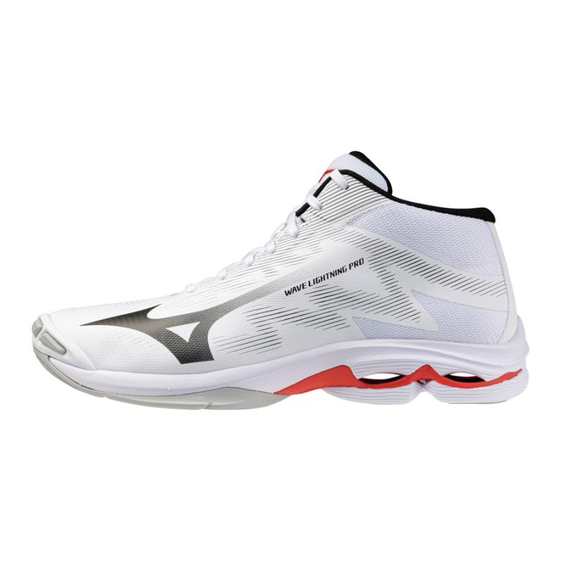 MIZUNO WAVE LIGHTNING PRO MID White/Black/Fiery Red MIZUNO WAVE LIGHTNING PRO MID White/Black/Fiery Red